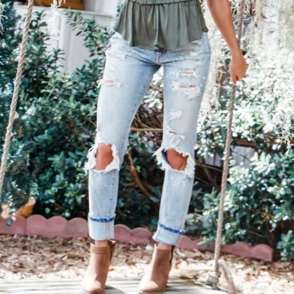 KanCan Do What You Do Paint Splatter‎ Vintage Wash Jeans Size 29